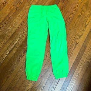 Rad True Vintage 1980s 1990s Neon Lime Green Streetwear Athletic Joggers